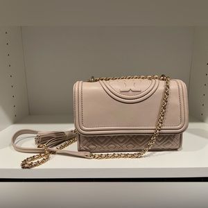 Tory Burch small Fleming matte convertible shoulder bag in blush